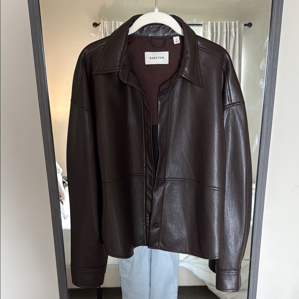Babaton Dark Brown Leather Jacket